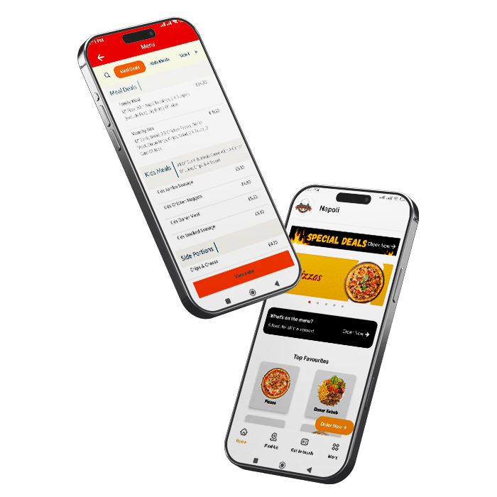 Napoli Pizza and Grill Dudley app mockup